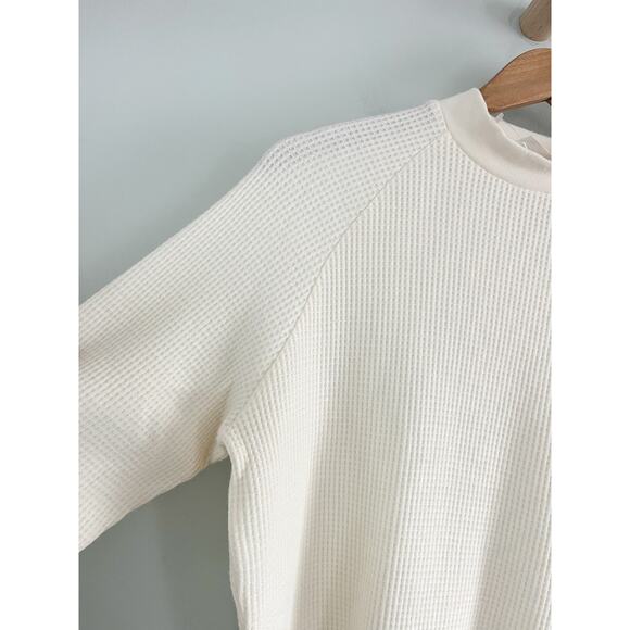 Madewell | NWT | Waffle-Knit Long-Sleeve Crewneck Tee in Winter White | Sz S - Picture 8 of 9
